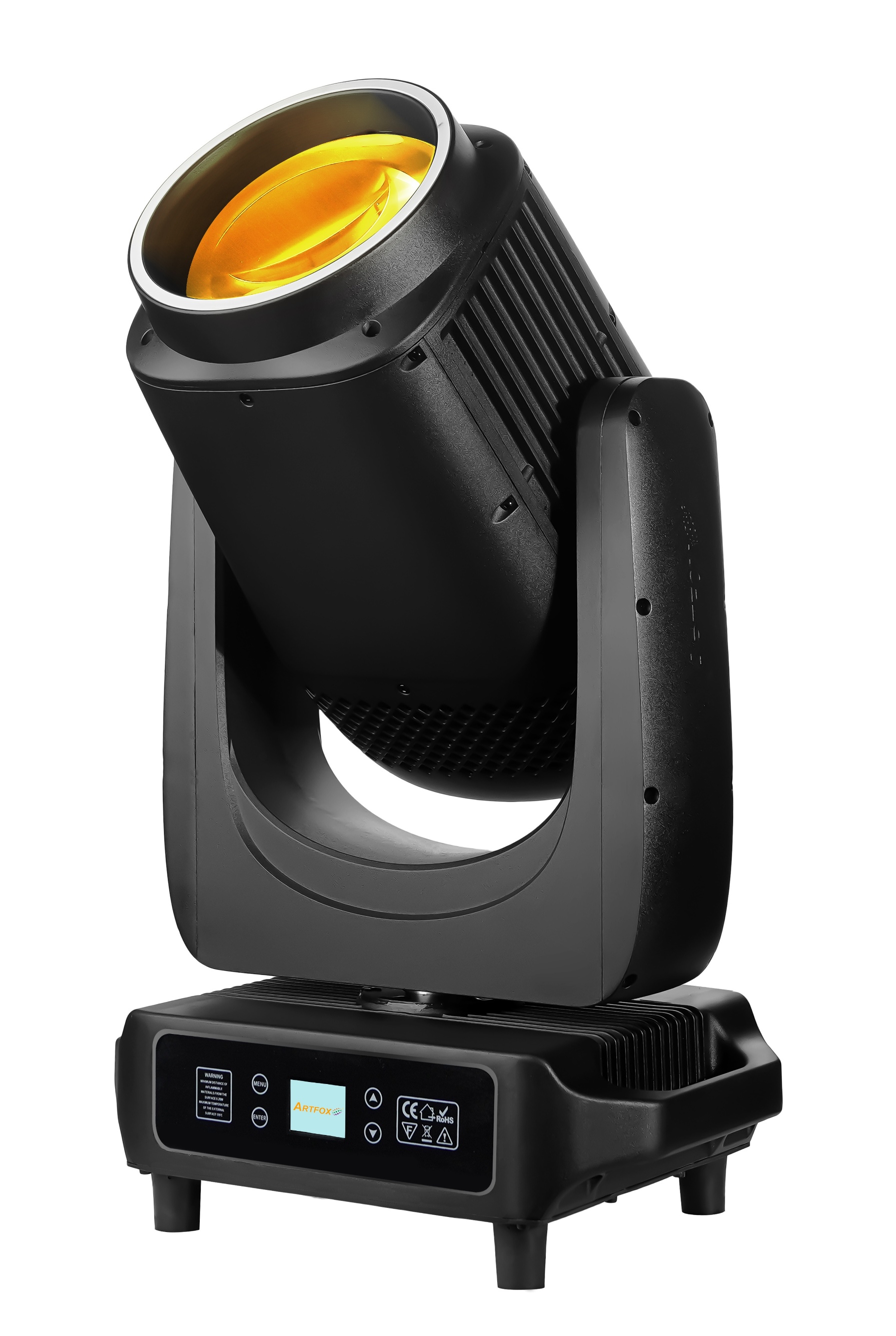 Moving Head:Aluminal body, IP65 outdoor waterproof, 381w lamp, LED ring